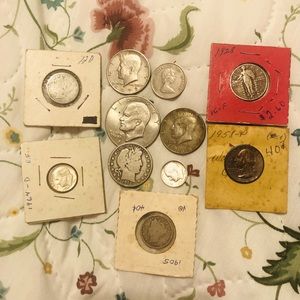Old silver coins bundles